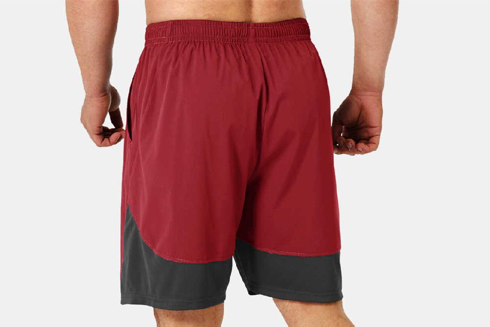 Red Men's Workout Clothing Summer Shorts Back