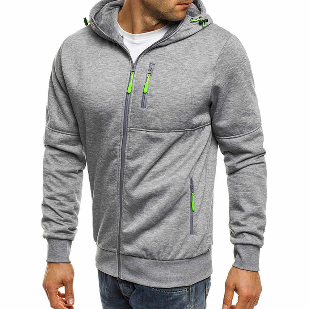 Grey men's workout clothing sport Jackets