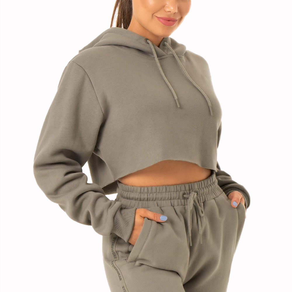 Grey Women's Workout Clothing Hoodies