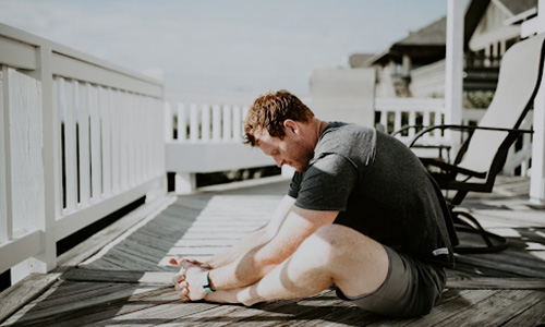 A man doing yoga