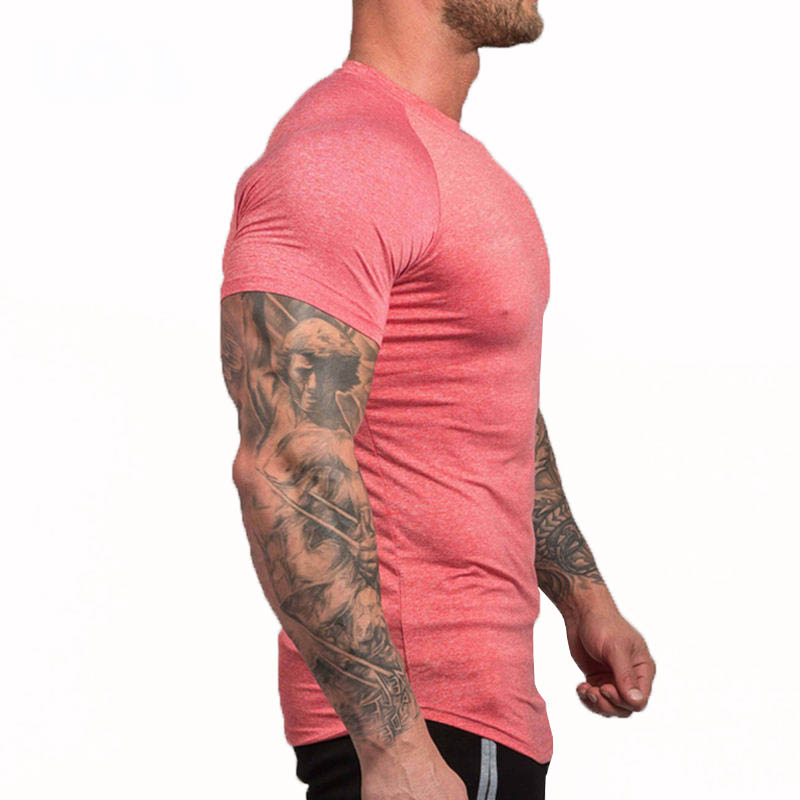 Workout Polyester Spandex Slim Fit T Shirt Gym Sports Fitness