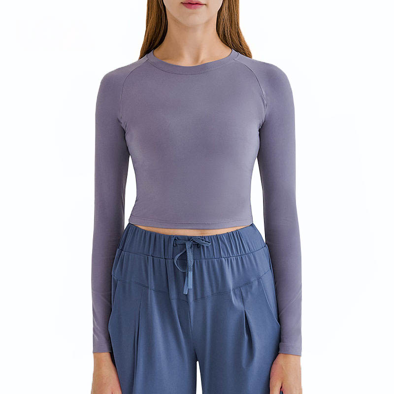 Workout Training Compression Gym Women Sport Long Sleeves Crop Top uga