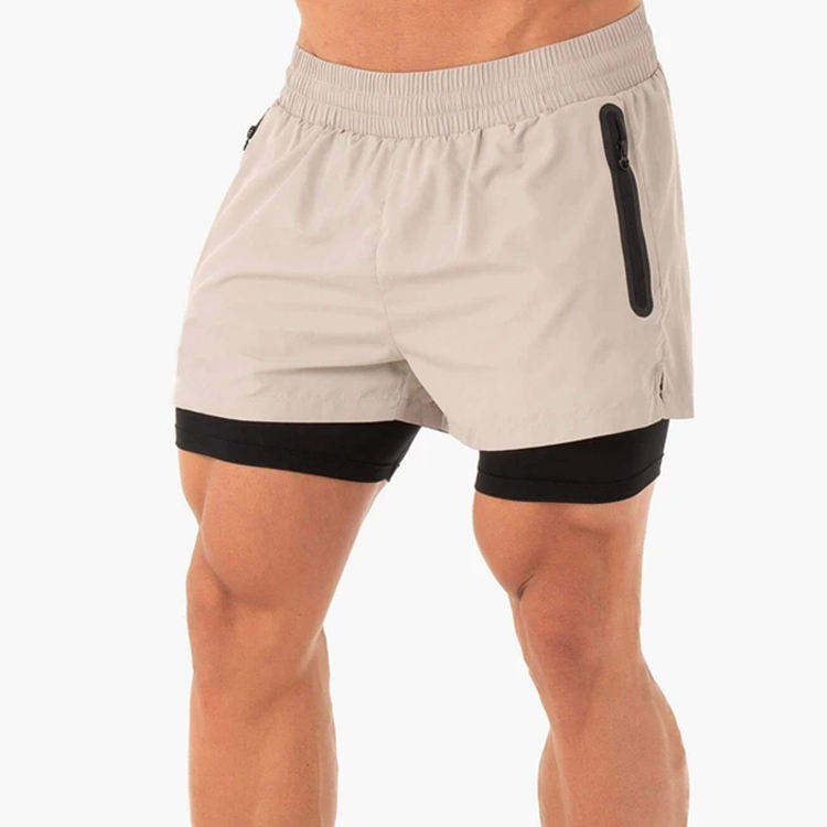 Men’s Athletic Wear Quick Dry Tight 2 In 1 Jogger Sports Shorts Running