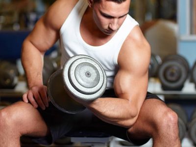 Man Building His Biceps